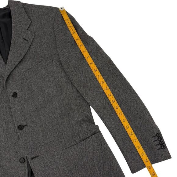 Canali Men's 3 Button Wool Blazer Patch Pockets Charcoal Gray Size 40R - Picture 14 of 15